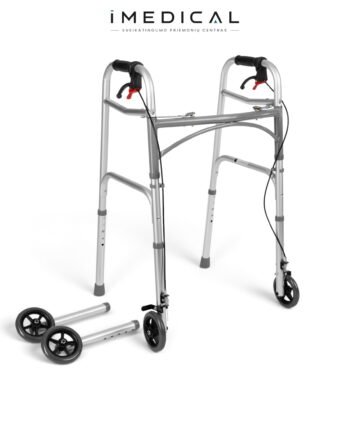 Sulankstoma vaikštynė su 4 ratukais ir stabdžiais